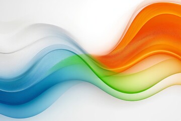 Wall Mural - Colorful abstract waves flowing smoothly with a mixture of blue, green, and orange in a dynamic design