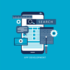 Mobile development concept. mobile application for smartphone. Concept for web design