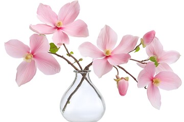 Wall Mural - Delicate Pink Magnolias in a Vase