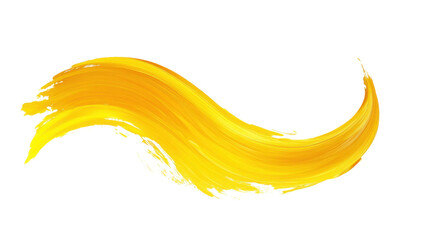 Wall Mural - Yellow paint brush stroke on transparent background 