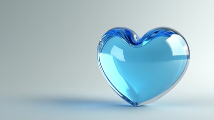 Wall Mural - 3D blue heart icon on a white background.