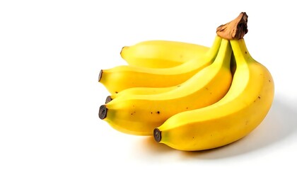 Wall Mural - A bunch of ripe yellow bananas on a pure white background ready to be eaten