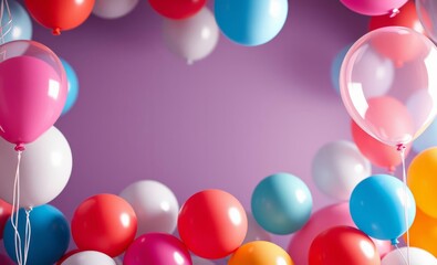 Wall Mural - Realistic 3d balloon background for party holiday birthday promotion card poster illustration balloon background balloon background party holiday celebration decoration