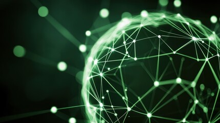 Wall Mural - abstract green sphere network