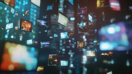 Wall Mural - digital world of images