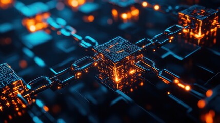 Wall Mural - blockchain technology: connecting the future