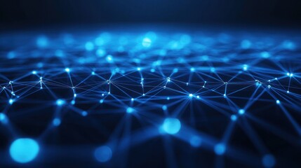 Wall Mural - abstract blue network connection