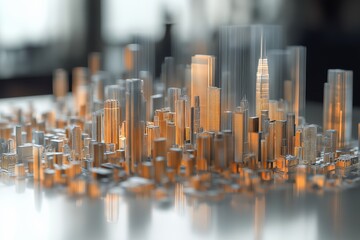 Fototapete - Futuristic holographic cityscapes