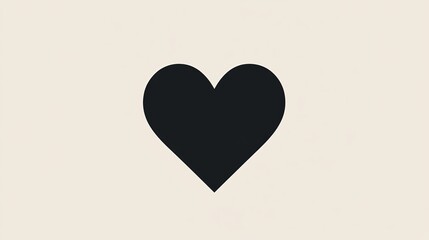 Wall Mural - solid color black heart shape. black heart shape on white background