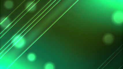 Wall Mural - abstract background with green gradient light streaks on black, glowing blurred motion effect, glowi