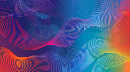 Wall Mural - bright gradient color abstract line pattern background cover design, generative ai