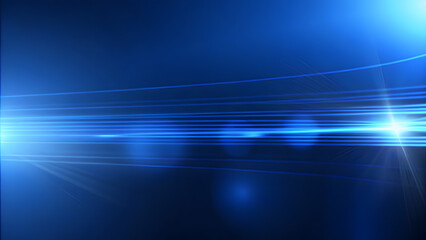 Wall Mural - abstract background with blue gradient light streaks on black, glowing blurred motion effect, glowin