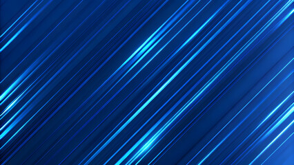 Wall Mural - abstract background with blue gradient light streaks on black, glowing blurred motion effect, glowin