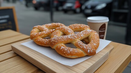 Celebrating national pretzel day with freshly baked pretzels and coffee