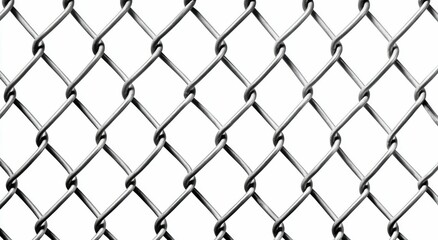 Close-Up of Chain Link Fence on White Background