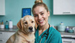 © Metehan - Female Veterinarian Professional Portrait with Puppy in Modern Animal Clinic, Veterinary Care Expert