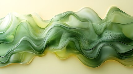 Wall Mural - Abstract Green Wave Forms Design Art