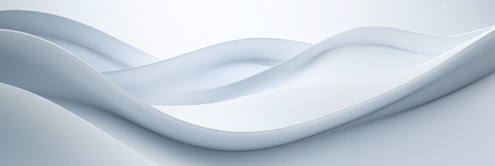 Wall Mural - minimalist flowing white abstract waves with soft gradient