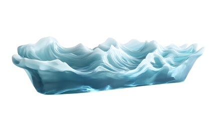 Aufkleber - Captivating Abstract Wave Formation in Serene Turquoise Hues isolated on transparent or white background, png