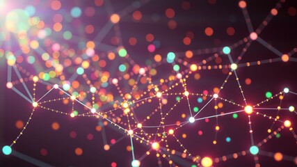 3D Tech Connection Dots - Futuristic Background