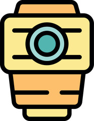 Wall Mural - smart watch displaying camera app icon, symbolizing wearable technology for photography and mobile i