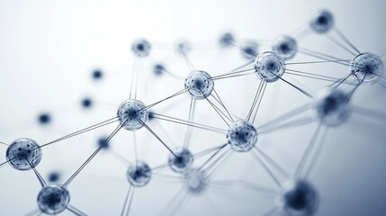 Wall Mural - Network structure chemical bonds in molecular level of lines and points, dots and connections