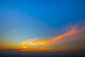 Wall Mural - sunset sky in evening time with blue and orange color for background.