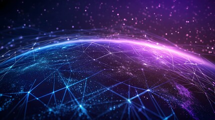 Global Network Connection Futuristic Earth Abstract
