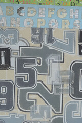 Wall Mural - scrapbooking paper background featuring numbers and letters