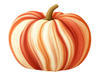 Isolated Swirl Pattern Orange and White Pumpkin