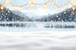 © Zyariss - Snowy winter landscape with lights.