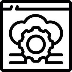 Wall Mural - simple vector icon representing cloud computing settings configuration inside a web browser window