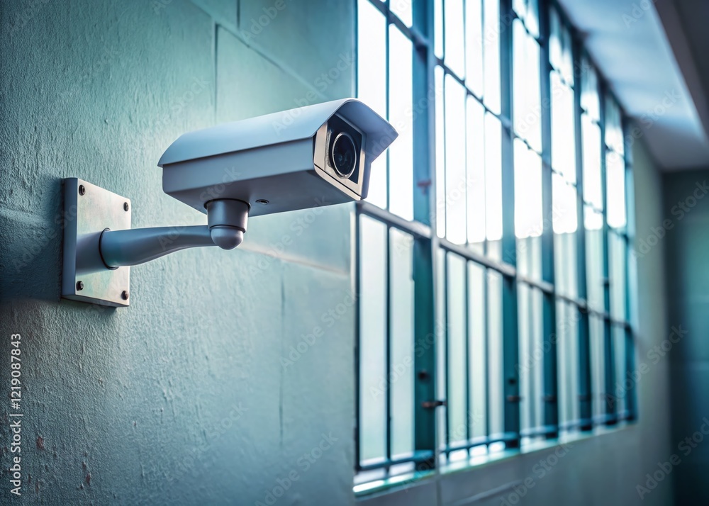 Minimalist Prison Surveillance: A Single Security Camera in a Stark ...