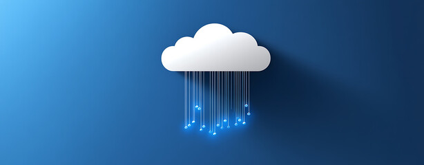 Cloud computing technology binary code data flow in modern blue background
