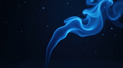 Fototapete - Abstract Blue Smoke Swirls Against a Dark Background, Featuring Delicate Particle Effects and an Ethereal Atmosphere