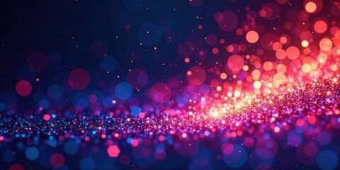 Aufkleber - Vibrant Sparkling Glitter Background with a Festive Shimmering Wave of Pink, Red, and Blue Lights