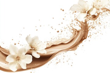 Wall Mural - Chocolate milk splash, isolated on a white background.