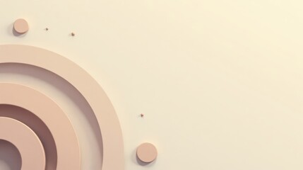 Fototapete - Abstract Beige Circular Forms on a Soft Background, Minimalist Design with Subtle Textural Depth
