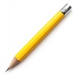 © NickArt - A bright yellow pencil with a sharpened tip and silver eraser, positioned diagonally on a clean white surface.
