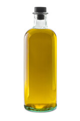 Wall Mural - Extra virgin olive oil in glass bottle isolated