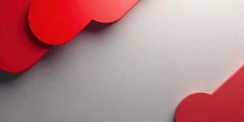 Poster - Abstract Red Shapes on Neutral Background Modern Design Element for Presentations and Visuals