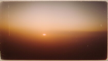 Wall Mural - vintage distressed abstract old photo of foggy sunrise, film grain, dust and scratches texture effec