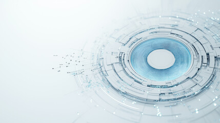 Wall Mural - abstract tech circle: a minimalist and futuristic design featuring a swirling, geometric circle with