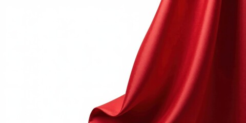 Aufkleber - Elegant Draped Red Fabric with Smooth Texture and Soft Sheen, Perfect for Design and Textile Projects