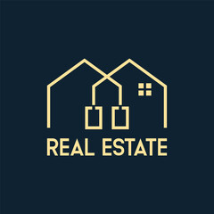 Wall Mural - real estate concept logo design. simple minimalist logo for your real estate corporate. vector home building vector design template