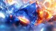 © mlangsen - Abstract background with glowing blue and orange crystals.