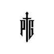© abstyls - PG monogram logo design letter text name symbol monochrome logotype alphabet character simple logo