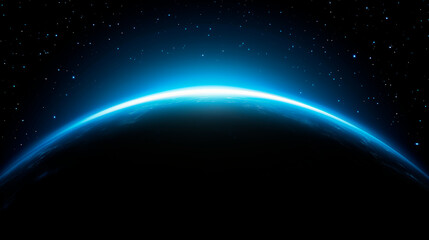 Wall Mural - view from space on the planet earth. cosmos space. view from orbit. night on the planet. atmosphere.