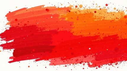 Poster - Abstract Red and Orange Brushstrokes with Scattered Dots A Vibrant, Energetic Background Ideal for Design Projects
