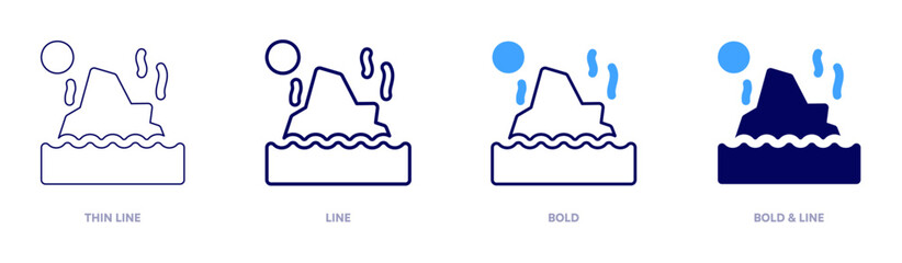 Global warming international treaties icon in 4 different styles. Thin Line, Line, Bold, and Bold Line. Duotone style. Editable stroke